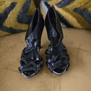 Nine West Black Strappy Heels